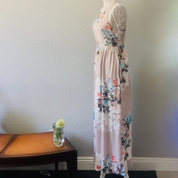 ✨SALE✨ Sleeveless maxi dress, floral, elastic waist, 3XL - Picture 2 of 7